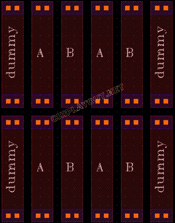 两侧加dummy电阻的版图